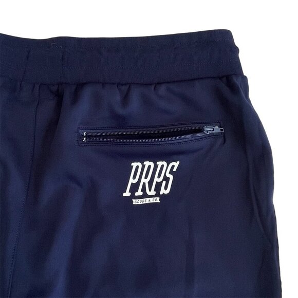 PRPS Mens Track Pants XL Navy Blue Sweatpant Joggers Zip Pockets Straight Leg - Picture 9 of 16